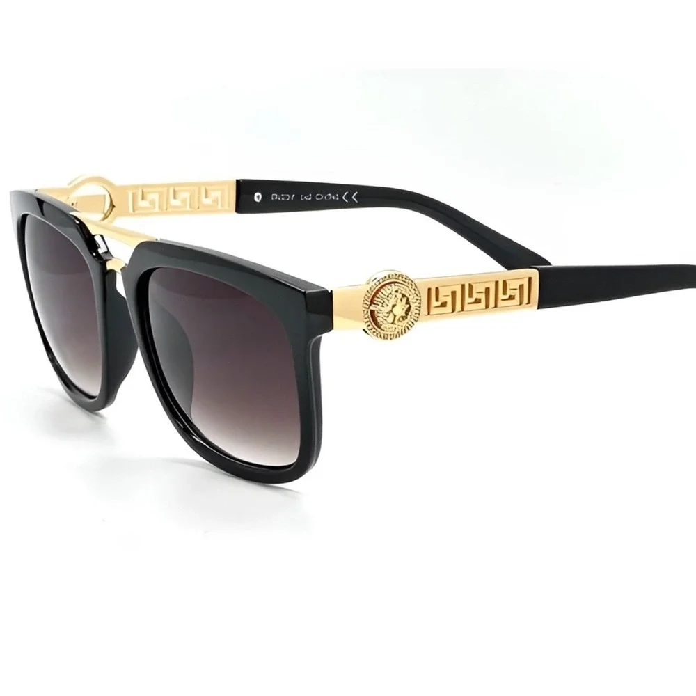 Stylish Sunglasses Luxury Outfit Celebrity Shades Women Style Gold Top Bar Gafas